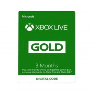 קוד דיגיטלי מנוי 3 חודשים Xbox Live Gold 